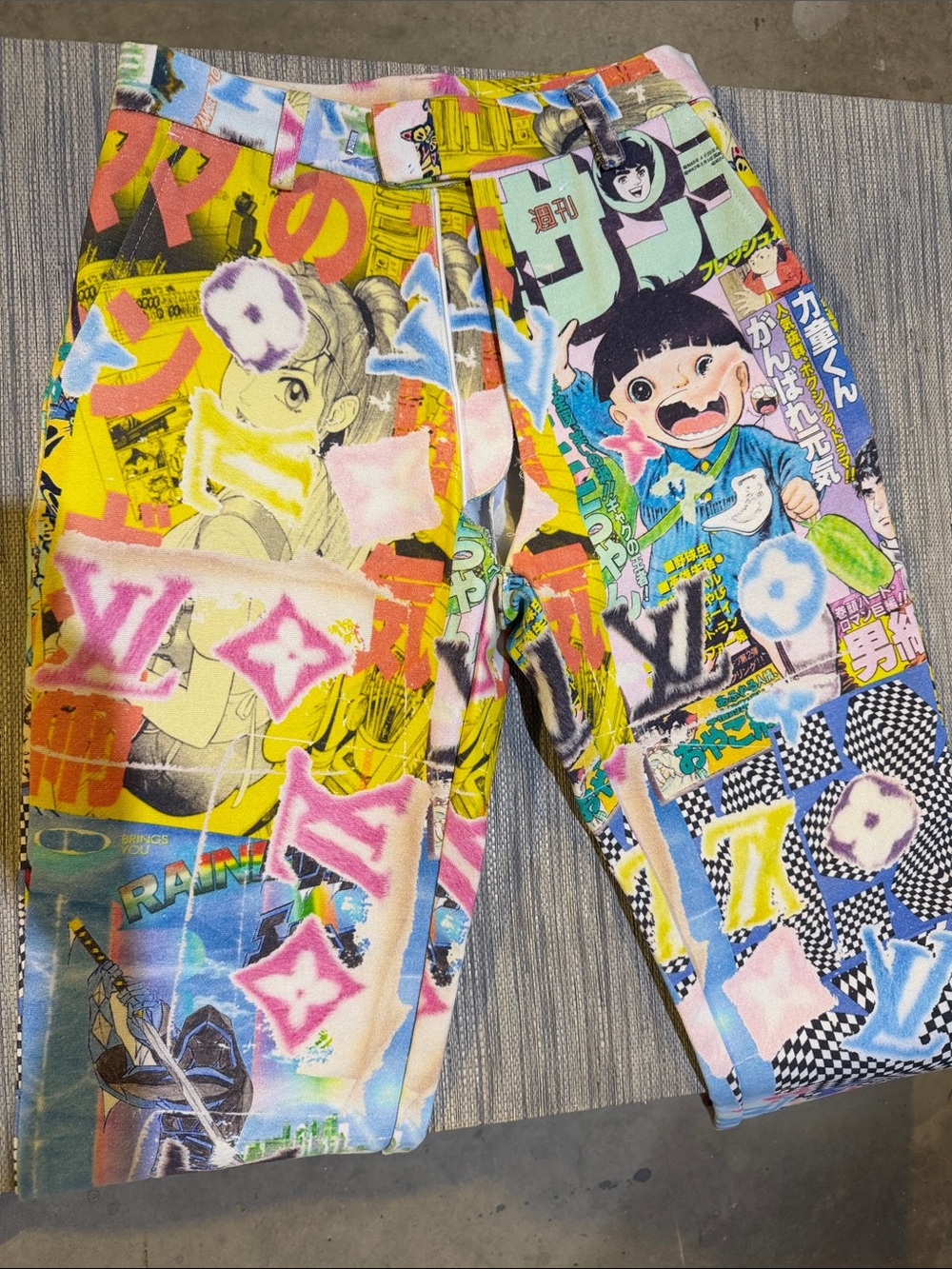 Tony Rainwater Confetti Jeans Graphic Print Straight Leg Jeans in Multicolor